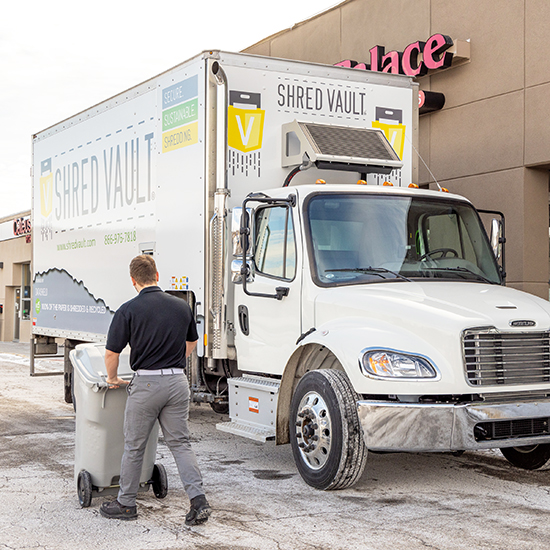 Shred Vault shredding truck